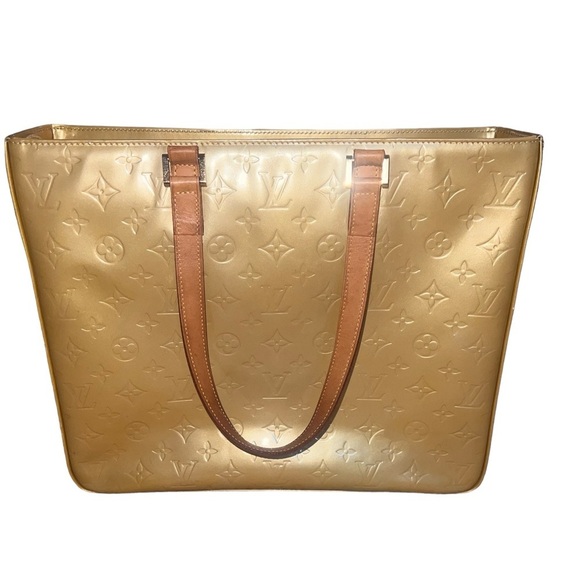 {EUC Louis Vuitton Monogram Vernis Large Columbus Tote Bag in Yellow LM0061} - Picture 6 of 15